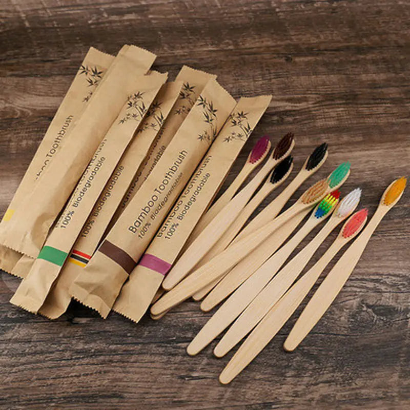 Disposable Bamboo Toothbrush with Soft Bristles