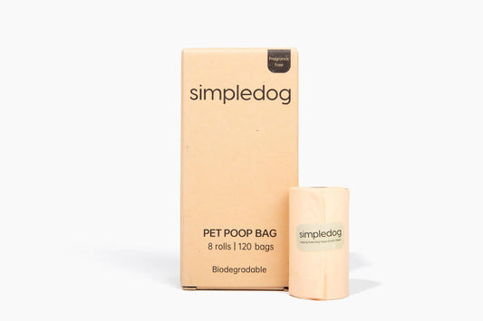 Simpledog Biodegradable Pet Poop Bags - Eco-Friendly Compostable Waste Bags for Dogs Earth Friendly (8 Roll/120 Count)